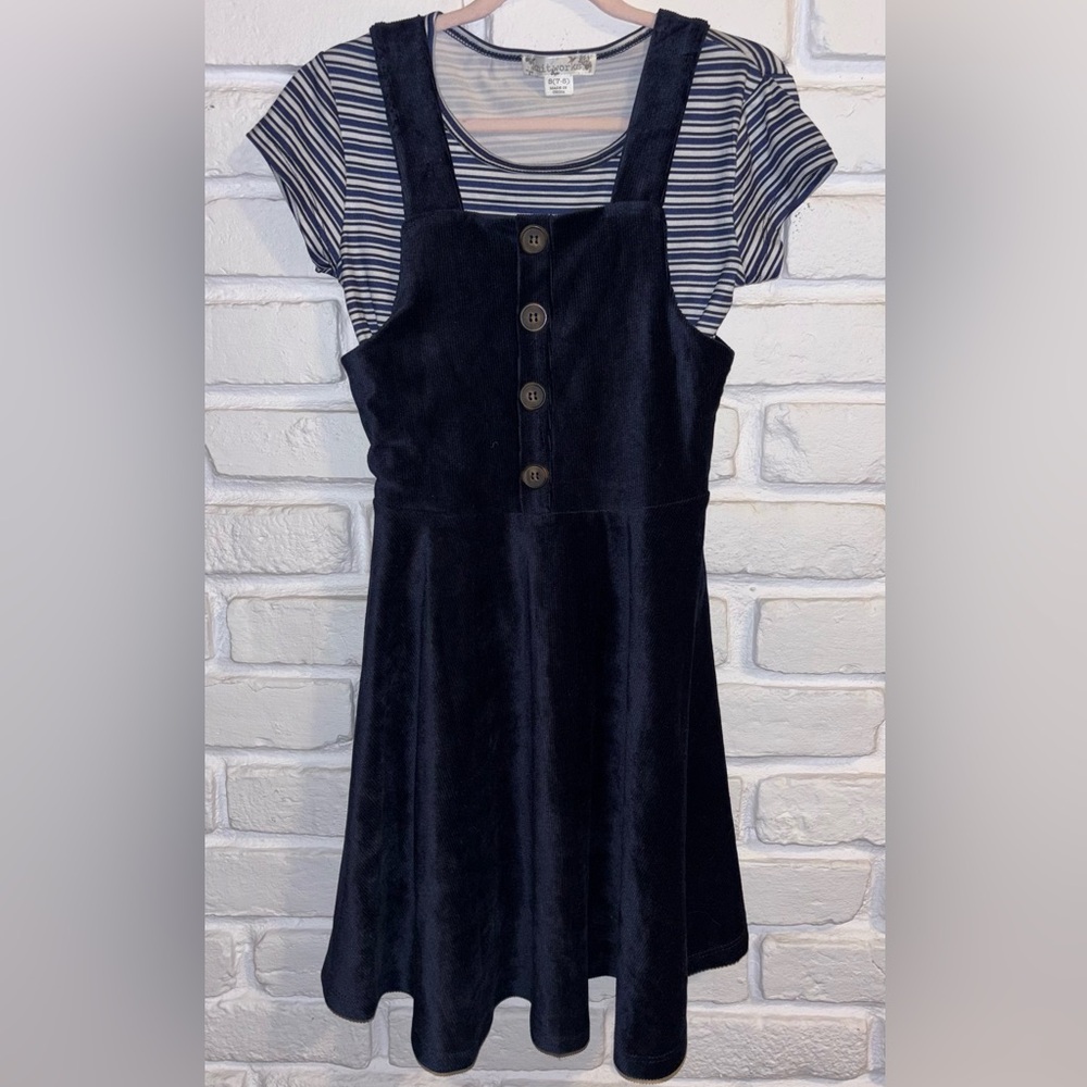 Knitworks Navy Dress with Striped Top